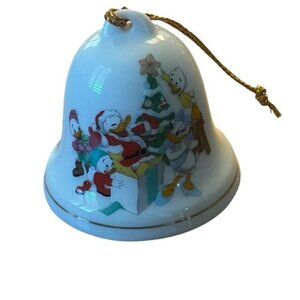 Grolier Disney Donald Duck Christmas Porcelain Bell Ornament 1993